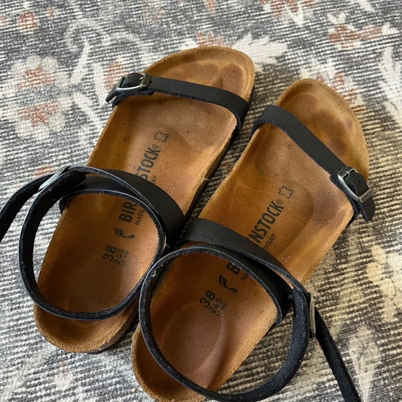 Black Ankle Wrap Birkenstocks for Women - Picture 3 of 4